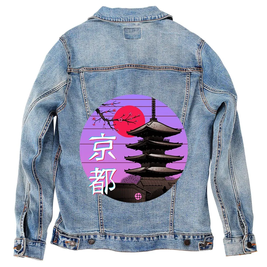 Kyoto Wave by Vincent Trinidad Unisex Denim Jacket