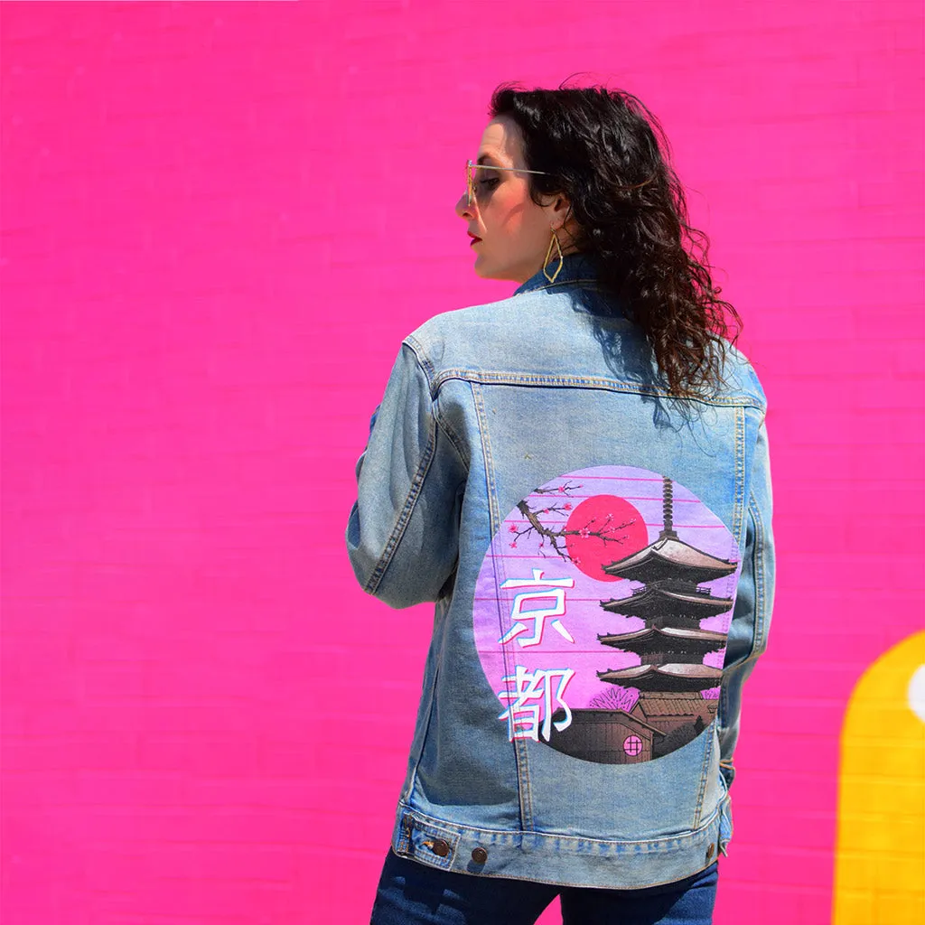 Kyoto Wave by Vincent Trinidad Unisex Denim Jacket
