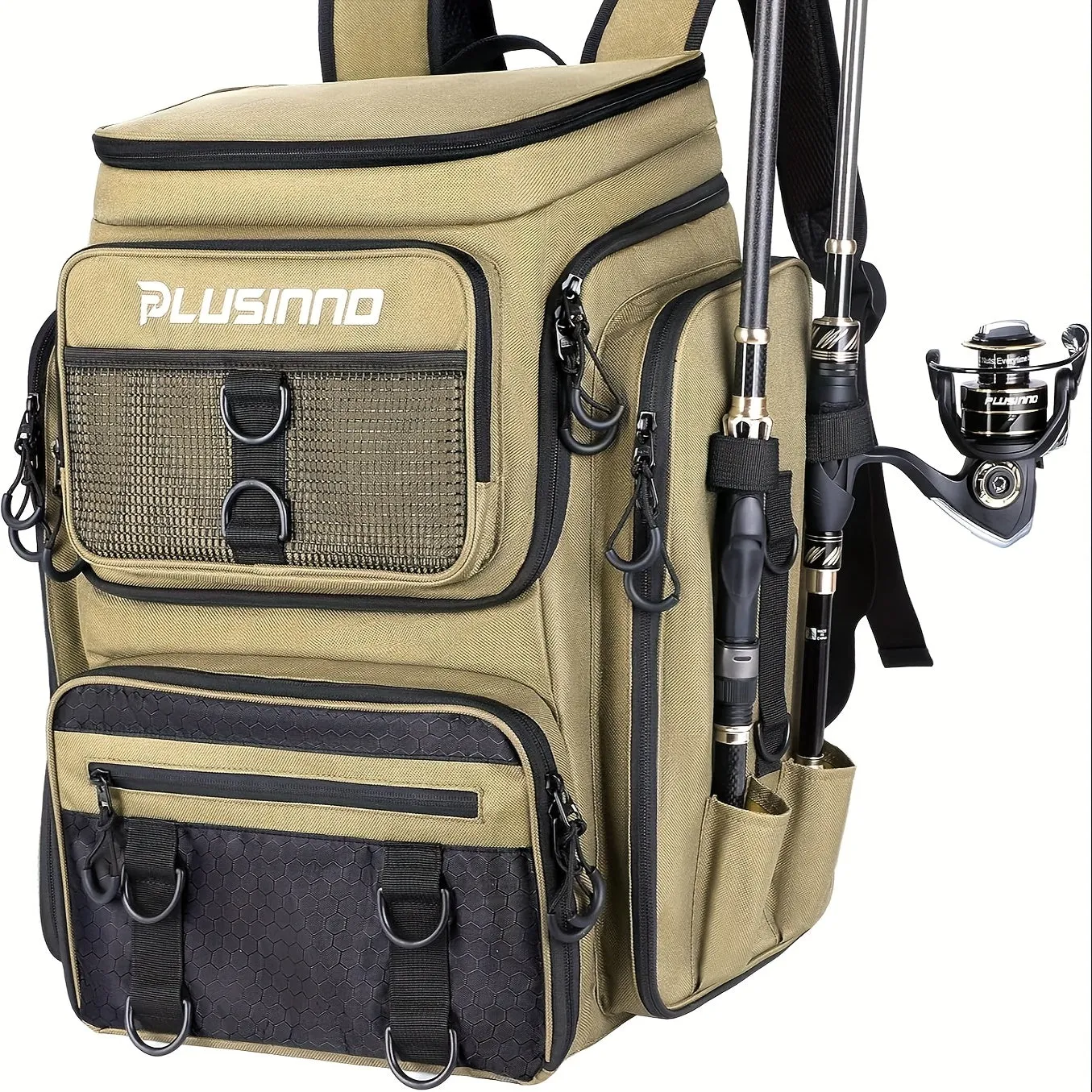 Large Fishing Backpack with Rod Holders