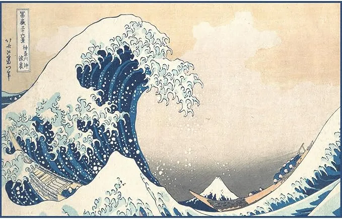 Large Oversized Microfiber Beach Towel - 40x63 Inches, Sand-Free, Quick-Drying, Ultra-Soft, Ideal for Travel, Pool, and Camping - Includes Matching Drawstring Travel Pouch (Hokusai The Great Wave)