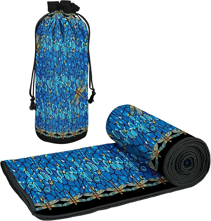 Large Oversized Microfiber Beach Towel - 40x63 Inches, Sand-Free, Quick-Drying, Ultra-Soft, Ideal for Travel, Pool, Yoga, and Camping - Includes Matching Drawstring Travel Pouch, Tiffany Dragonfly