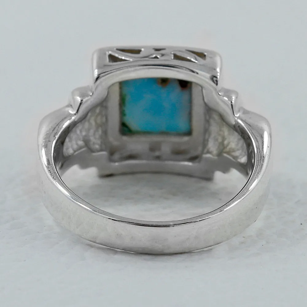 Larimar Gemstone Designer Silver Ring