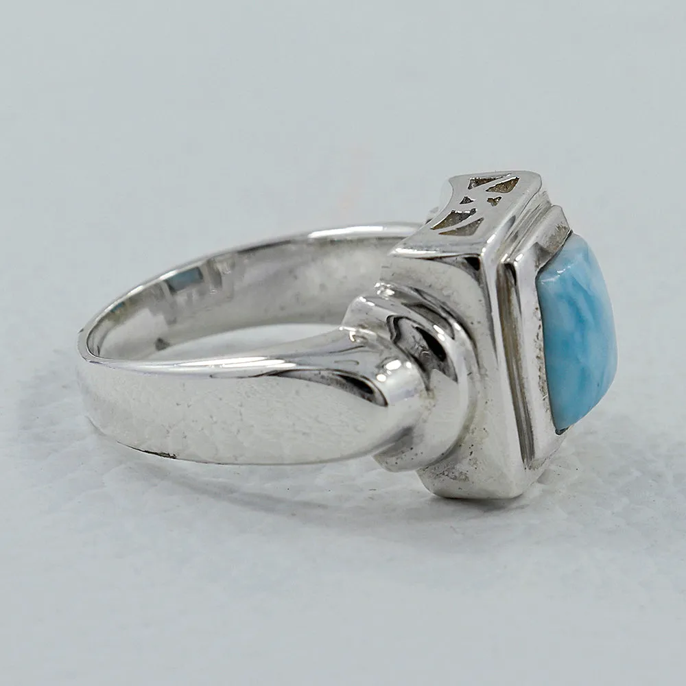Larimar Gemstone Designer Silver Ring