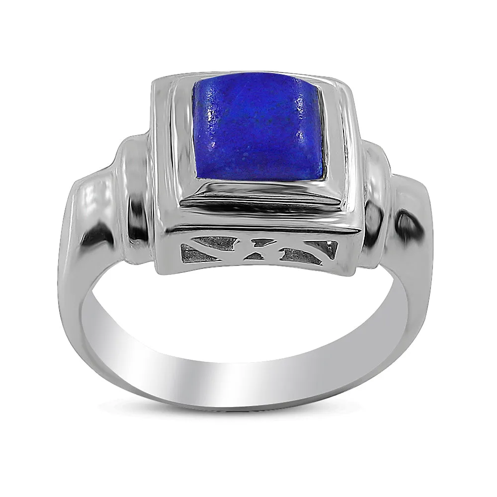 Larimar Gemstone Designer Silver Ring
