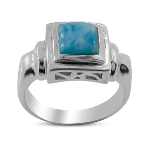 Larimar Gemstone Designer Silver Ring