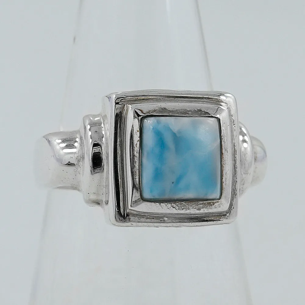 Larimar Gemstone Designer Silver Ring