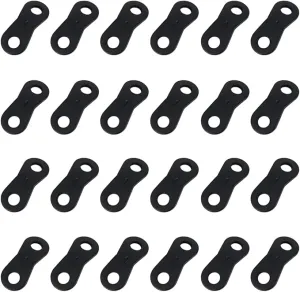 lasenersm 24 Pieces Cord Adjuster Tent Tensioners Guyline Cord Adjuster Rope Adjuster Aluminum Alloy Wind Rope Buckle 2 Hole Rope Guyline Adjuster for Tent Camping Hiking, Black