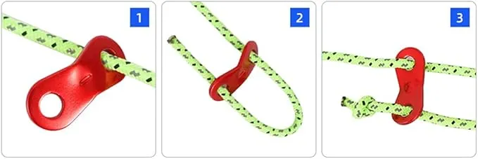 lasenersm 24 Pieces Cord Adjuster Tent Tensioners Guyline Cord Adjuster Rope Adjuster Aluminum Alloy Wind Rope Buckle 2 Hole Rope Guyline Adjuster for Tent Camping Hiking, Black