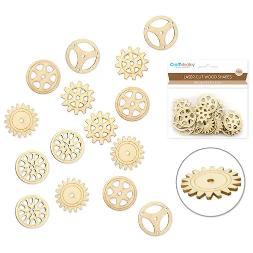 Laser Cut Wood Shapes - Gears & Cogs