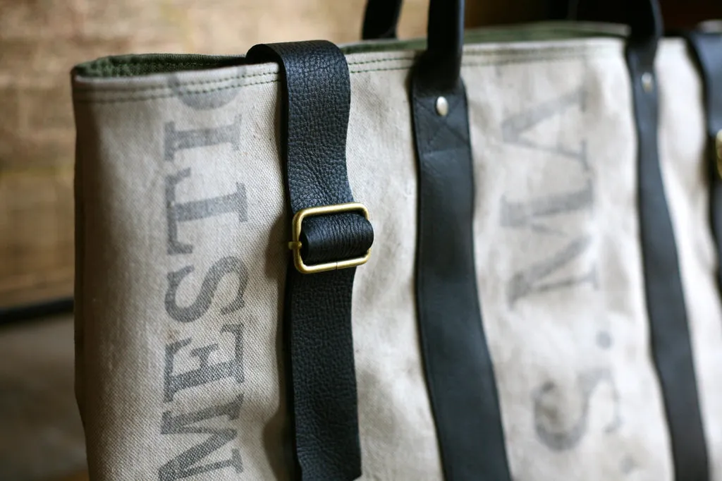 Leather Bottomed 1950's era Canvas Weekend Bag - SOLD