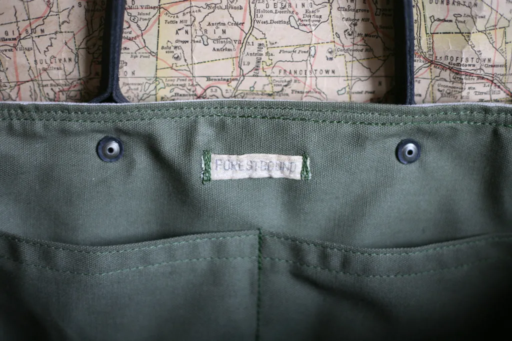 Leather Bottomed 1950's era Canvas Weekend Bag - SOLD