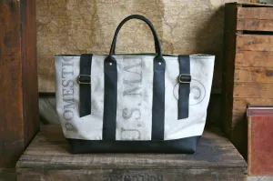 Leather Bottomed 1950's era Canvas Weekend Bag - SOLD