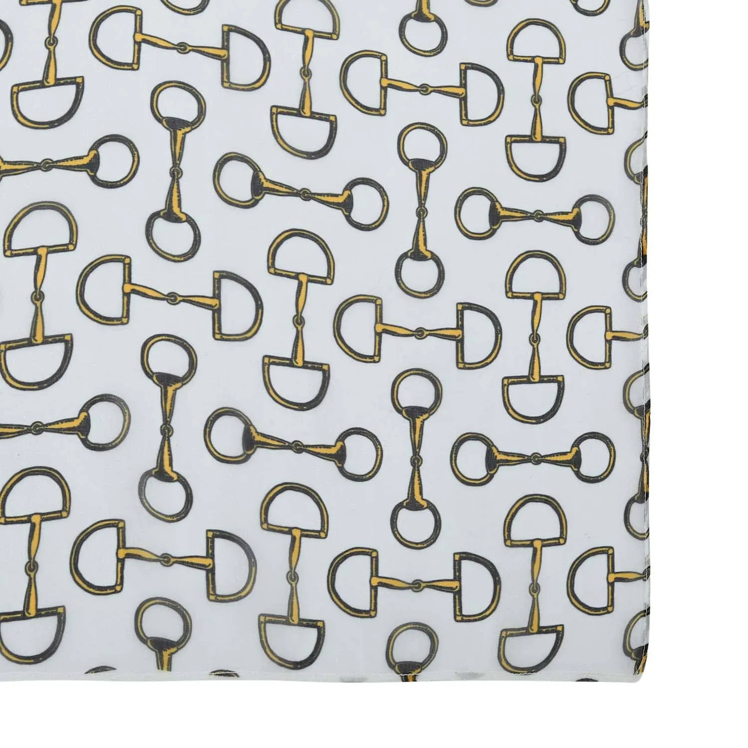 Lila Vintage Snaffle Bit Scarf: White / STD