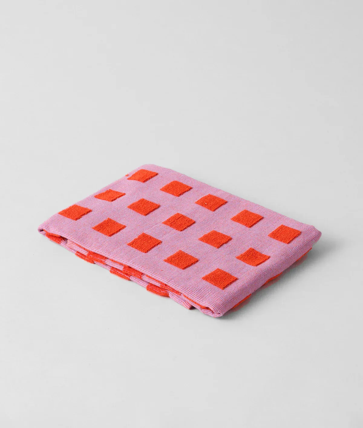 Lilac/Red Squares Tea Towel