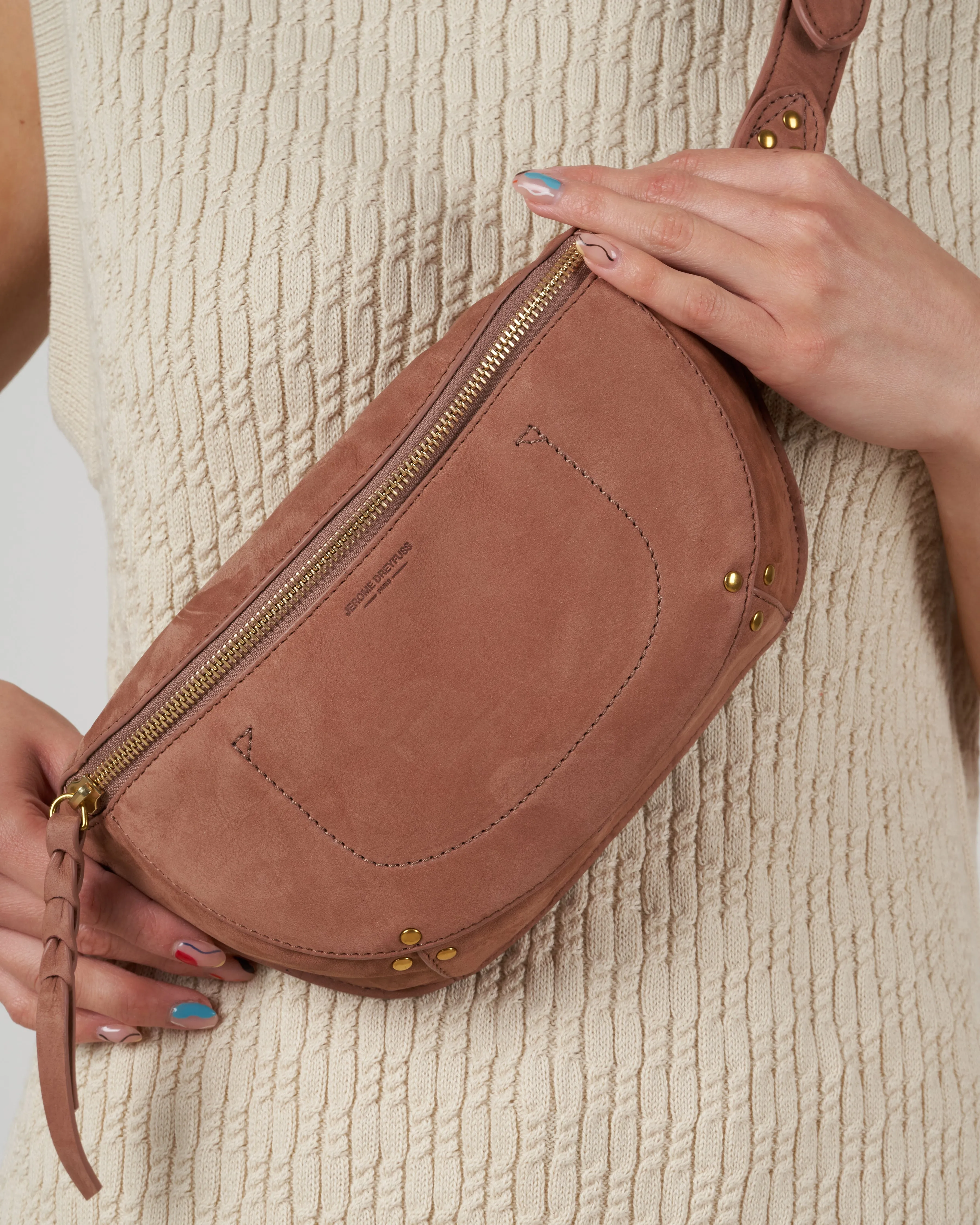 lino banane belt bag - bois de rose