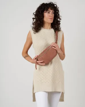 lino banane belt bag - bois de rose