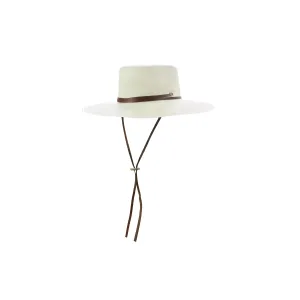 Long Brim Cordovan hat with Leather band