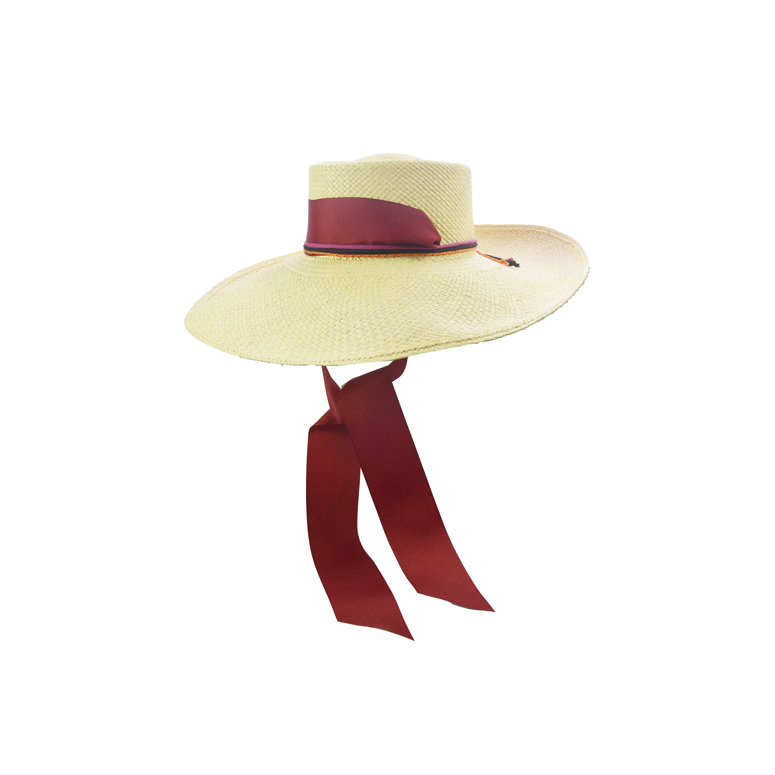 Long Brim Dumunt hat with adjustable ribbon