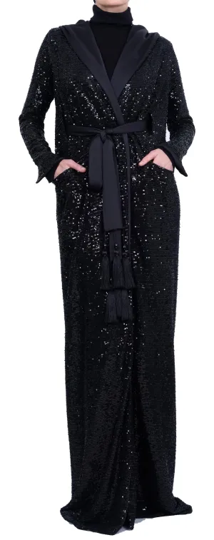 Long Hooded Sequin Robe