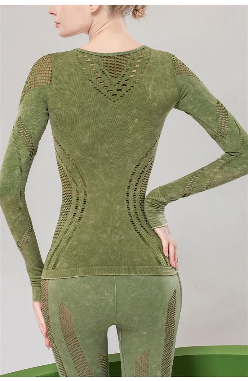 Long Sleeve Yoga Shirts Sport Yoga Set