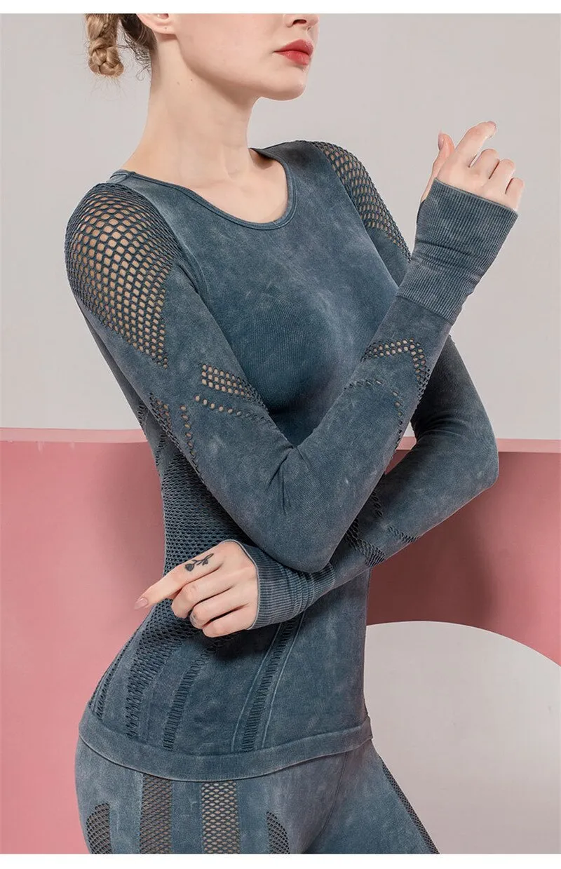 Long Sleeve Yoga Shirts Sport Yoga Set