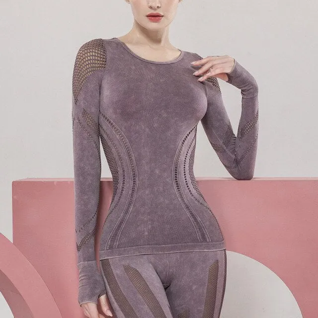 Long Sleeve Yoga Shirts Sport Yoga Set