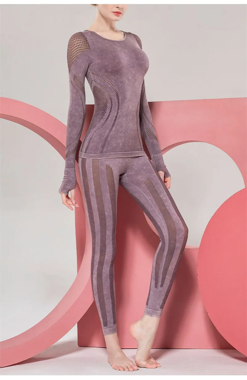 Long Sleeve Yoga Shirts Sport Yoga Set