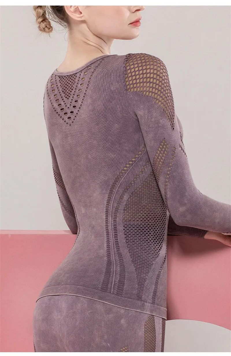 Long Sleeve Yoga Shirts Sport Yoga Set