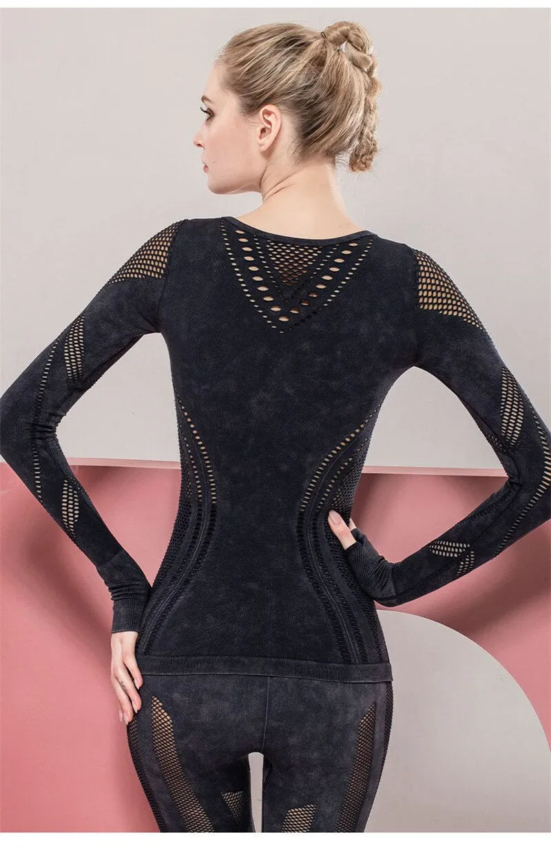 Long Sleeve Yoga Shirts Sport Yoga Set