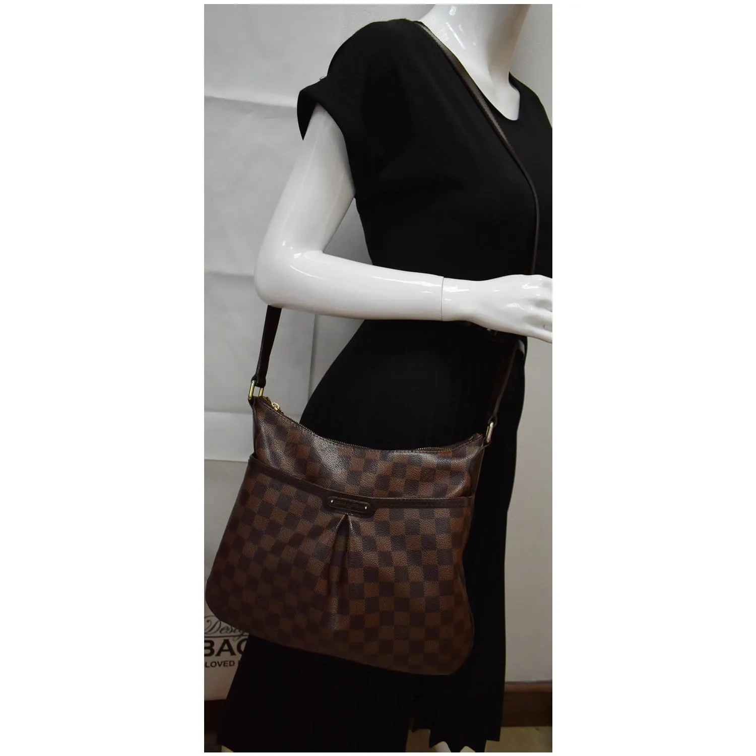 LOUIS VUITTON Bloomsbury PM Damier Ebene Crossbody Bag Brown