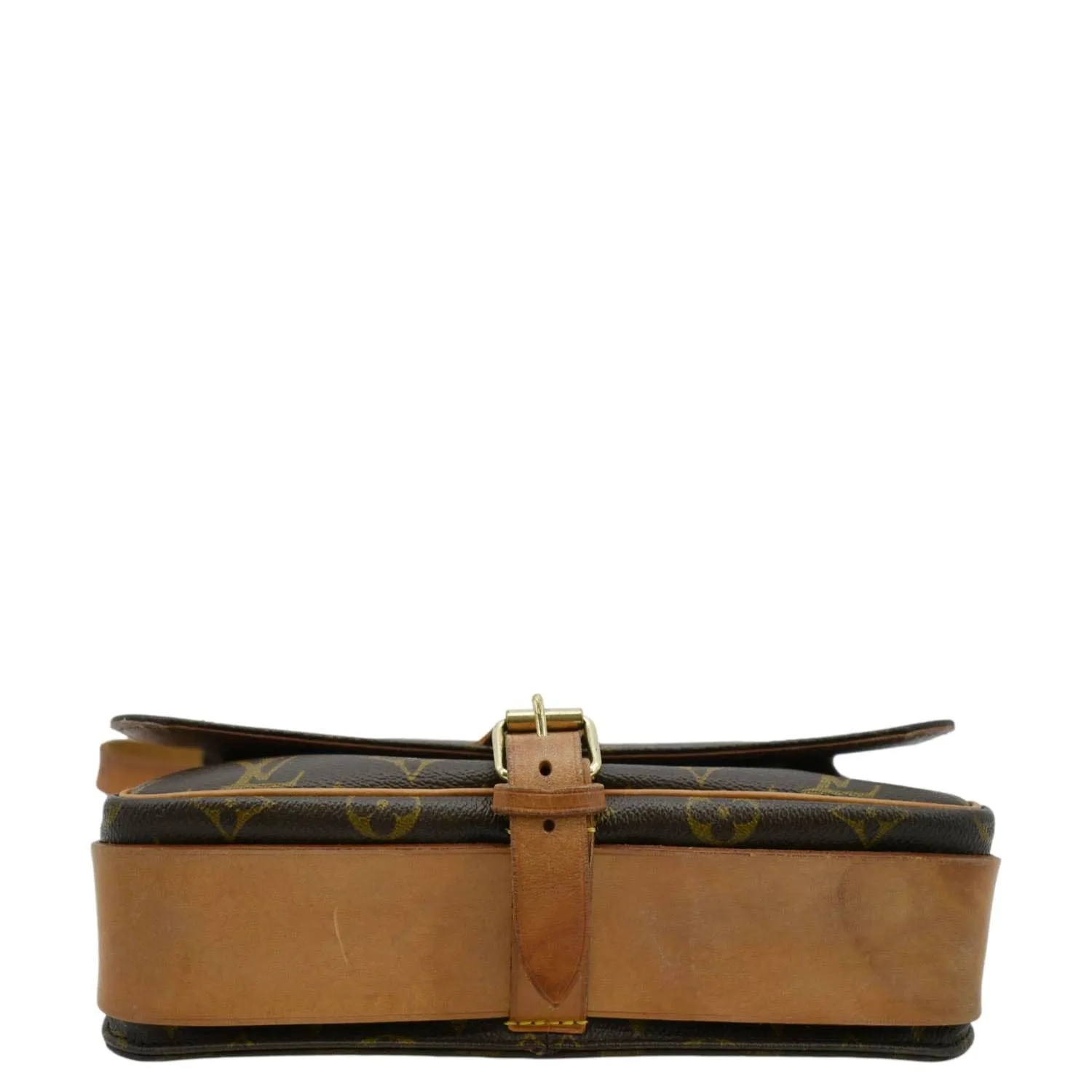 LOUIS VUITTON Cartouchiere MM Monogram Canvas Crossbody Bag Brown