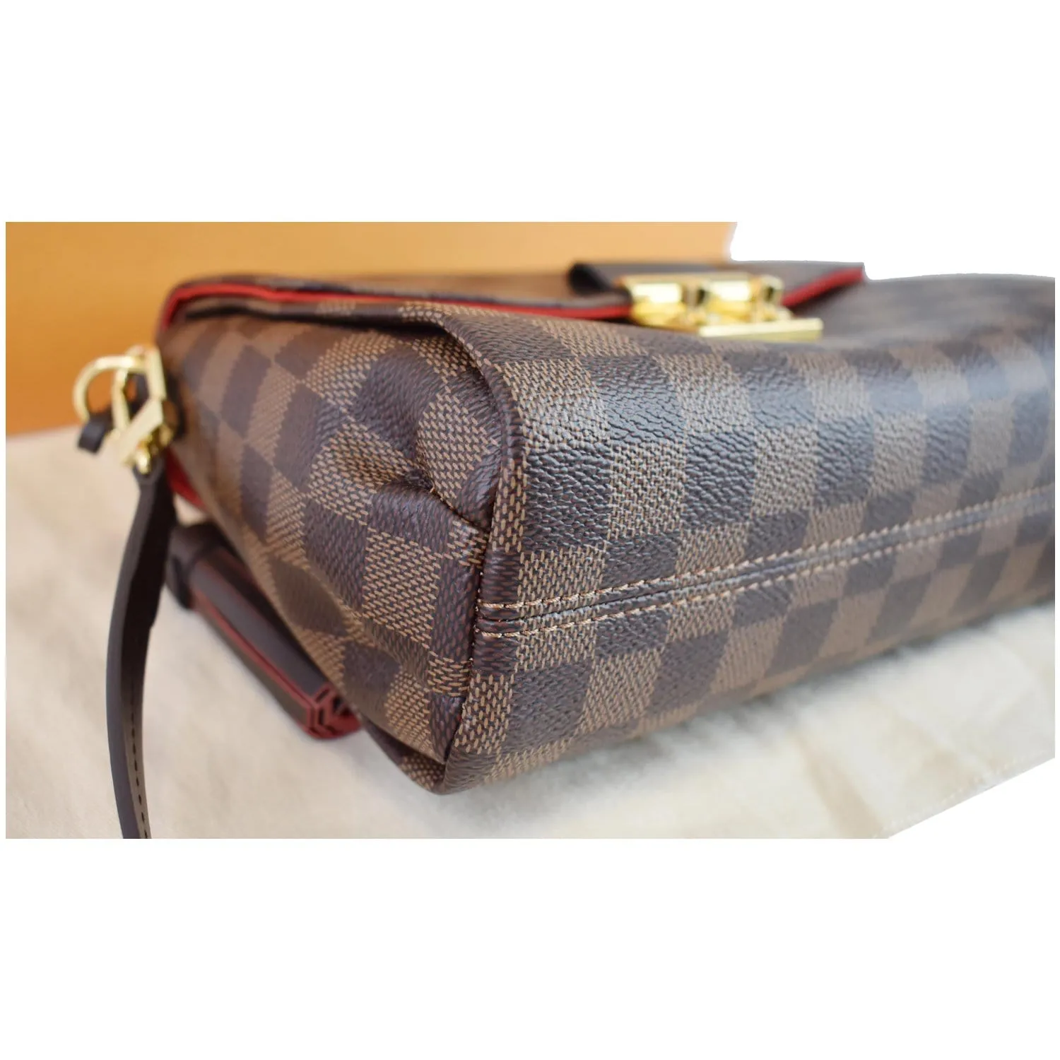 LOUIS VUITTON Croisette Damier Ebene Crossbody Bag Brown