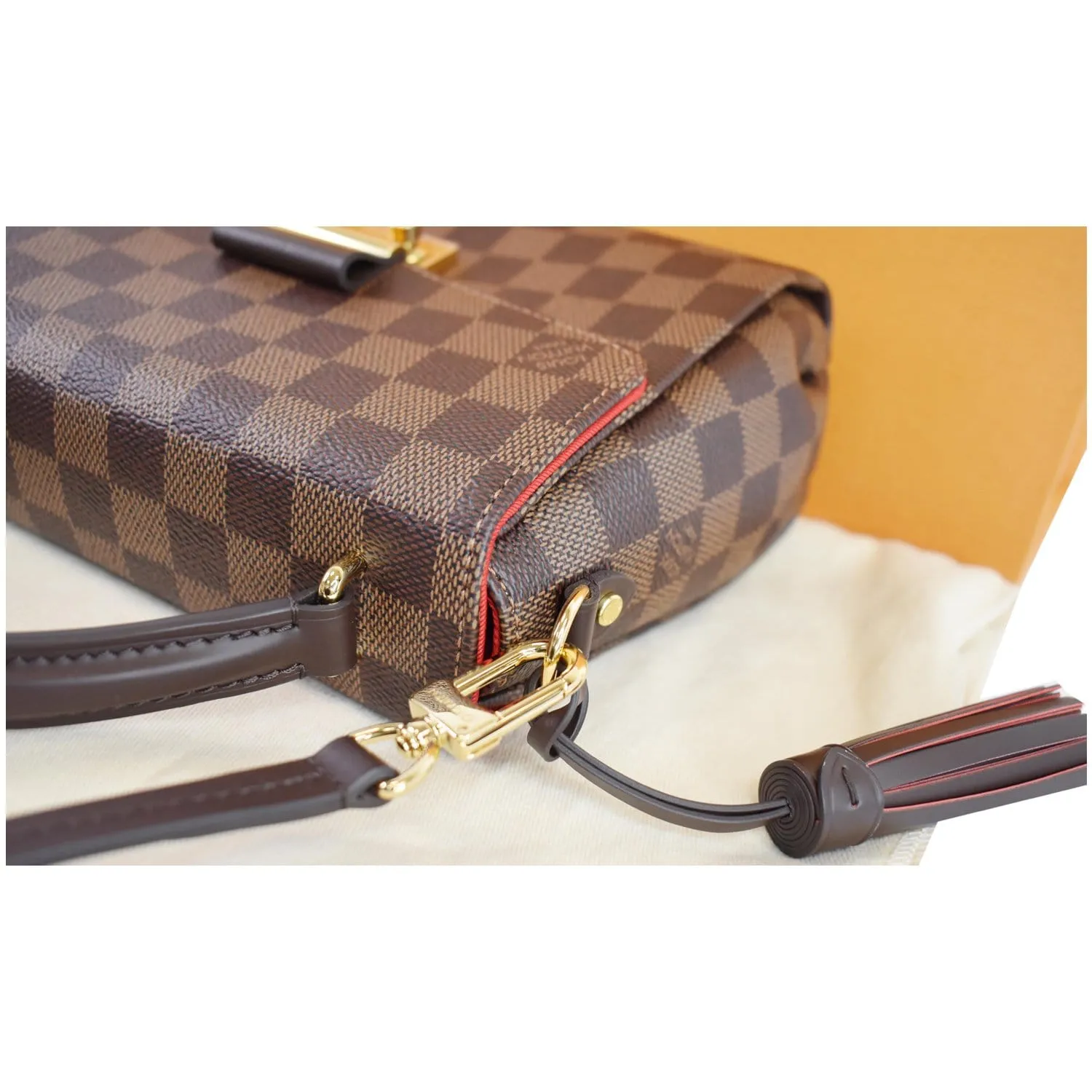 LOUIS VUITTON Croisette Damier Ebene Crossbody Bag Brown