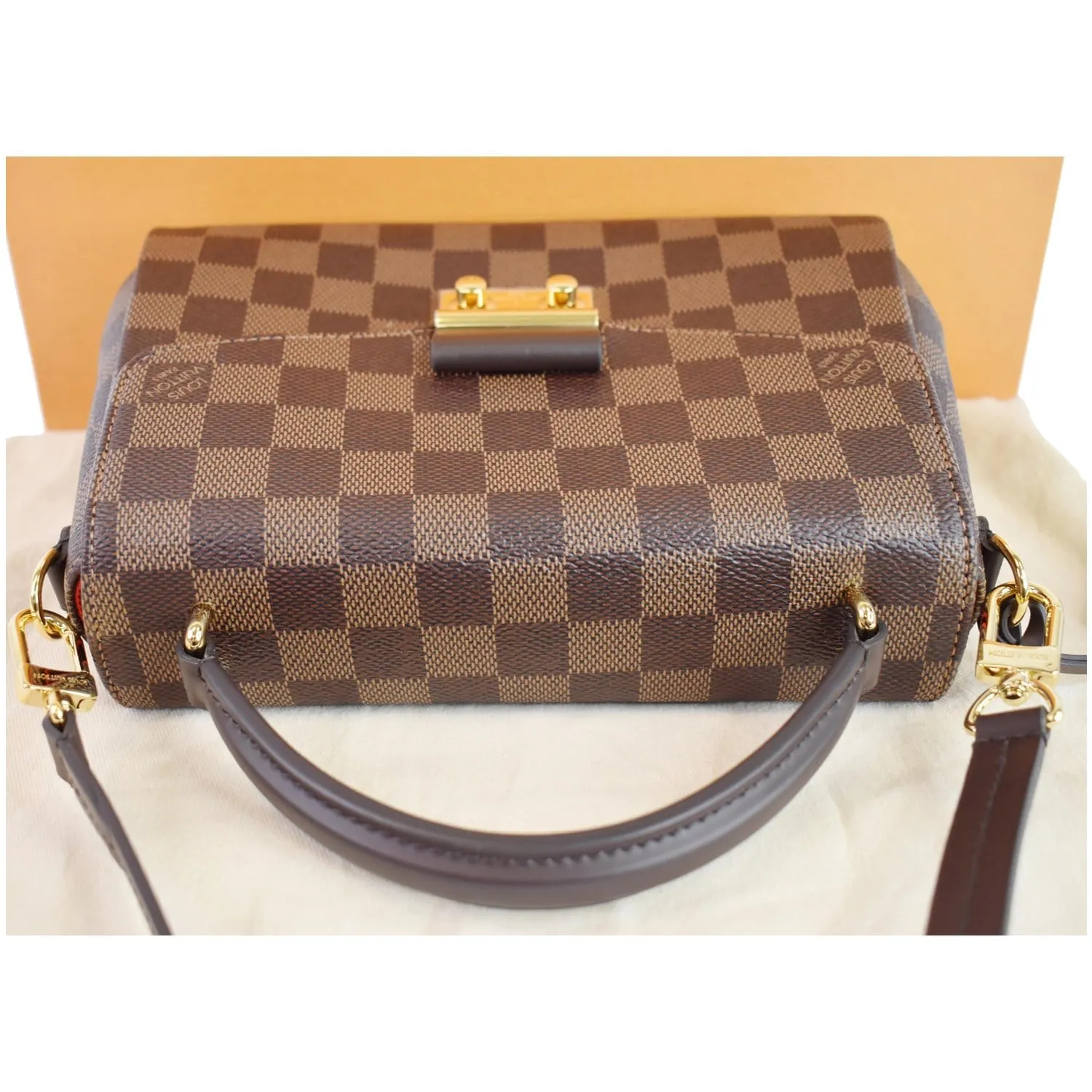 LOUIS VUITTON Croisette Damier Ebene Crossbody Bag Brown