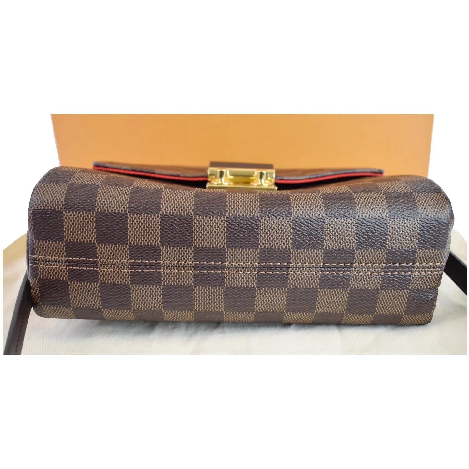 LOUIS VUITTON Croisette Damier Ebene Crossbody Bag Brown