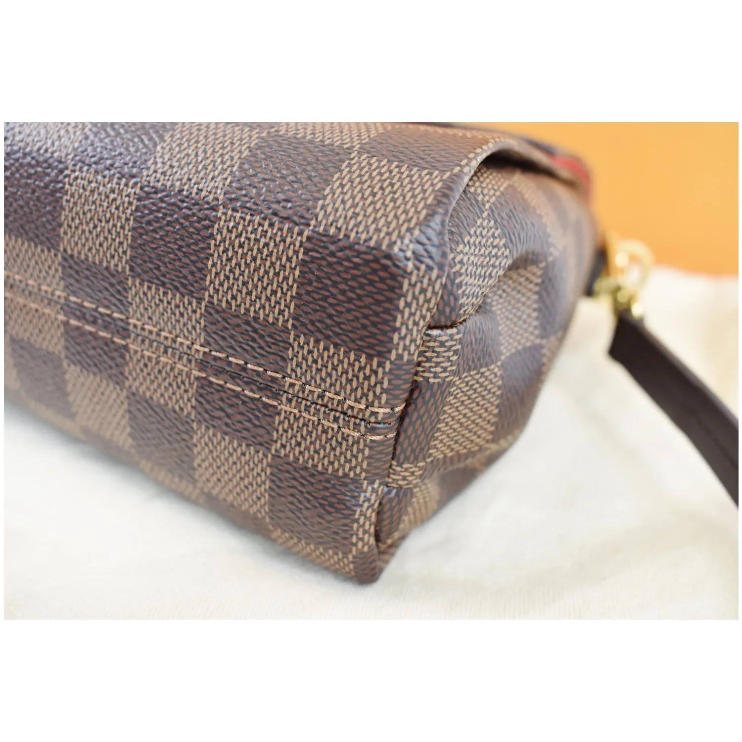 LOUIS VUITTON Croisette Damier Ebene Crossbody Bag Brown