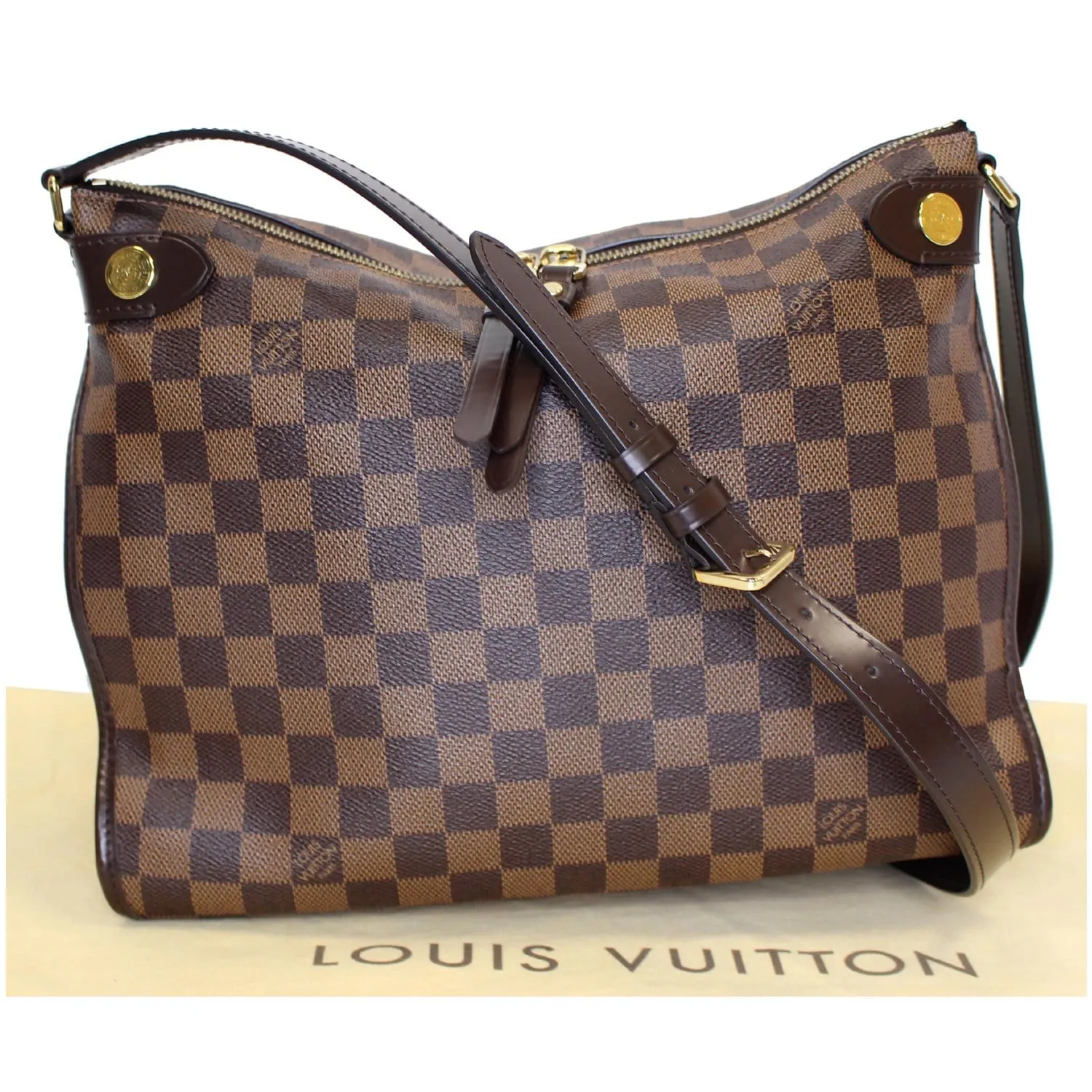 LOUIS VUITTON Duomo Damier Ebene Crossbody Bag Brown