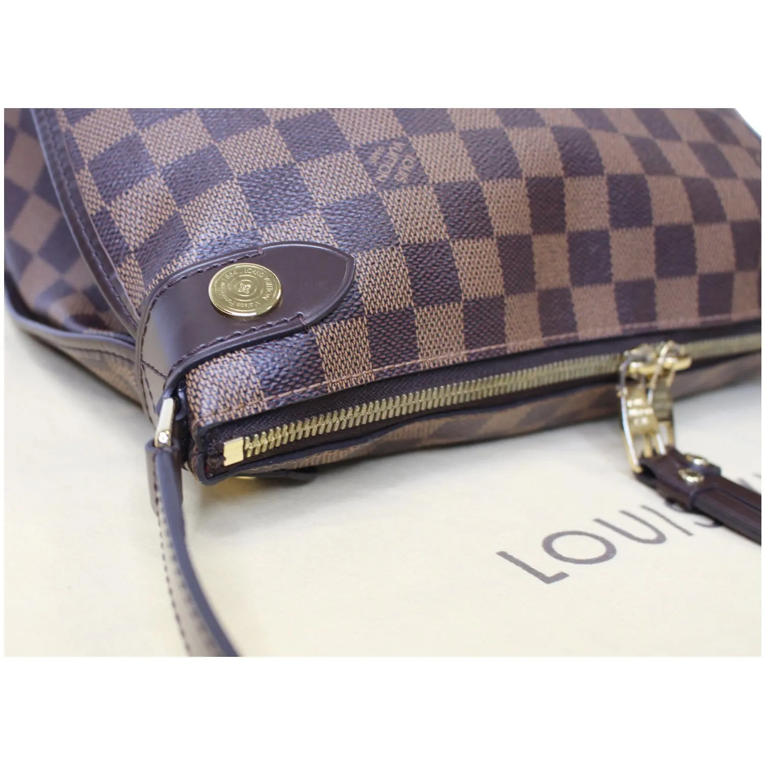 LOUIS VUITTON Duomo Damier Ebene Crossbody Bag Brown
