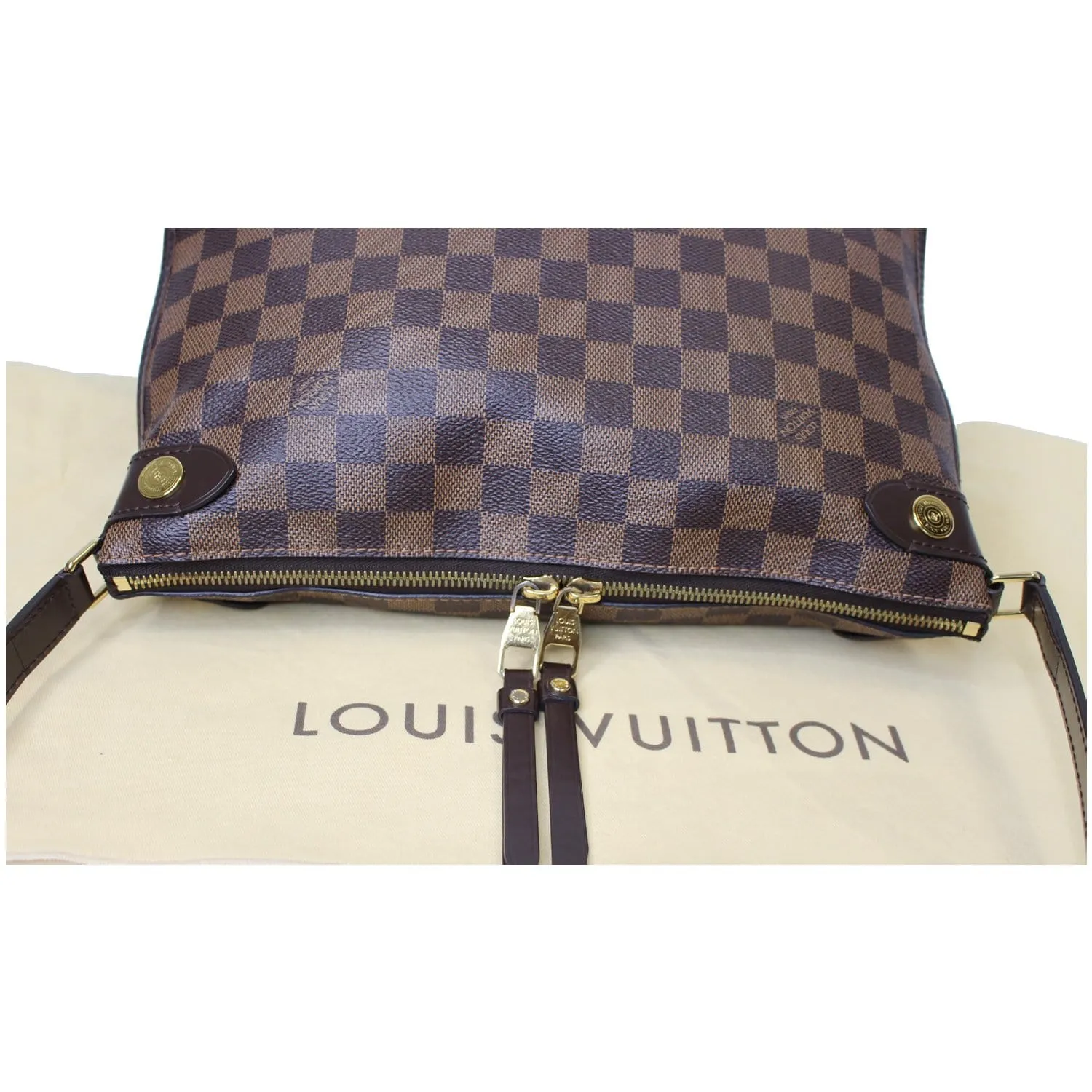 LOUIS VUITTON Duomo Damier Ebene Crossbody Bag Brown