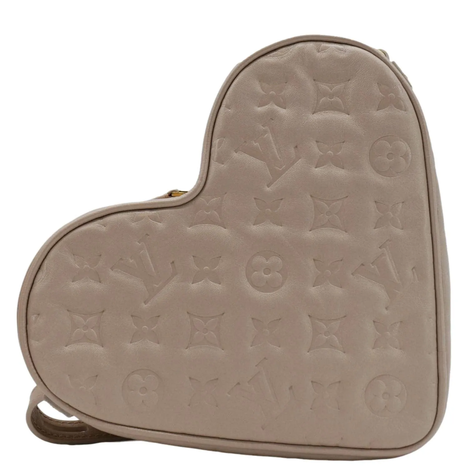 LOUIS VUITTON Fall In Love Sac Coeur Monogram Embossed Crossbody Bag Light Pink