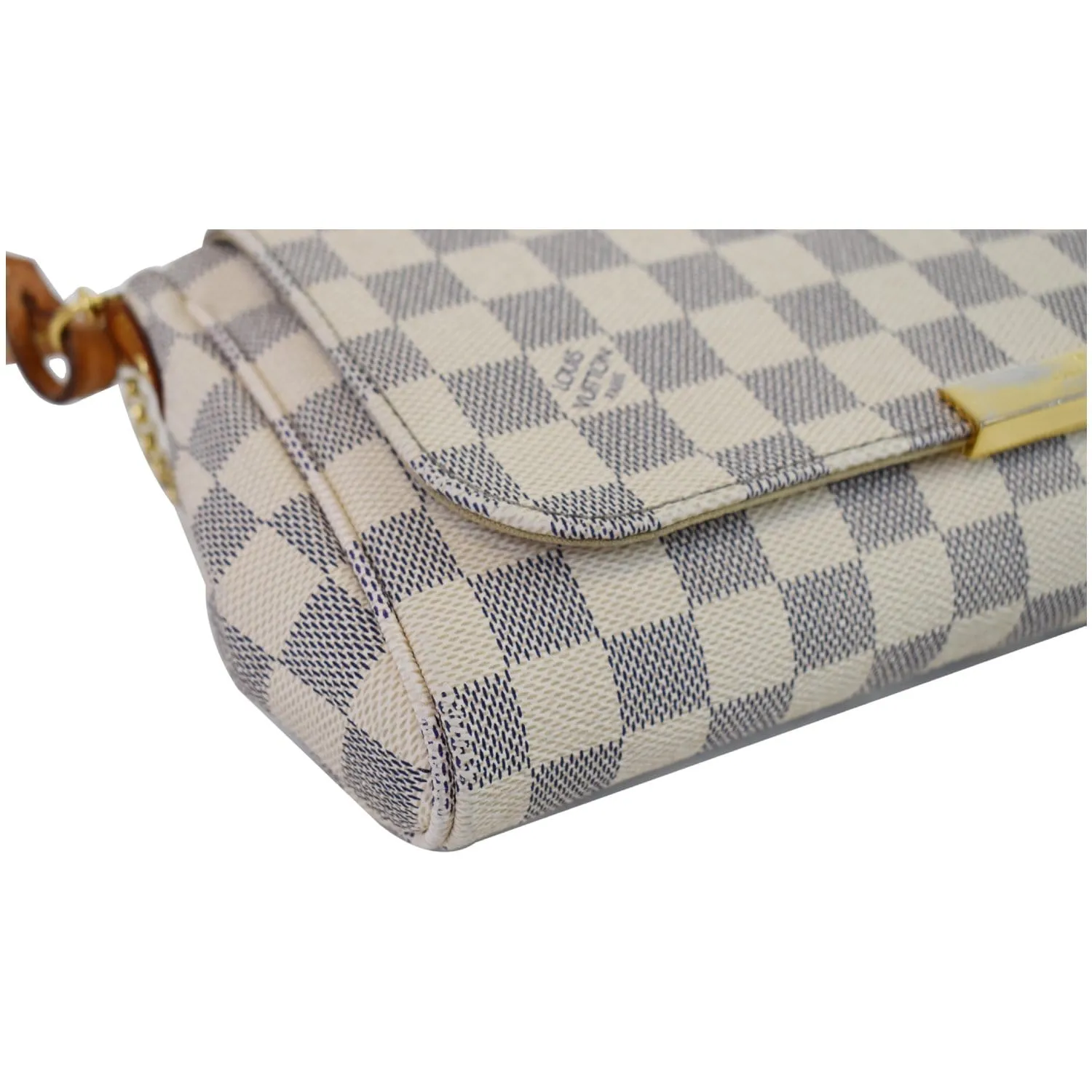 LOUIS VUITTON Favorite MM Damier Azur Crossbody Bag White
