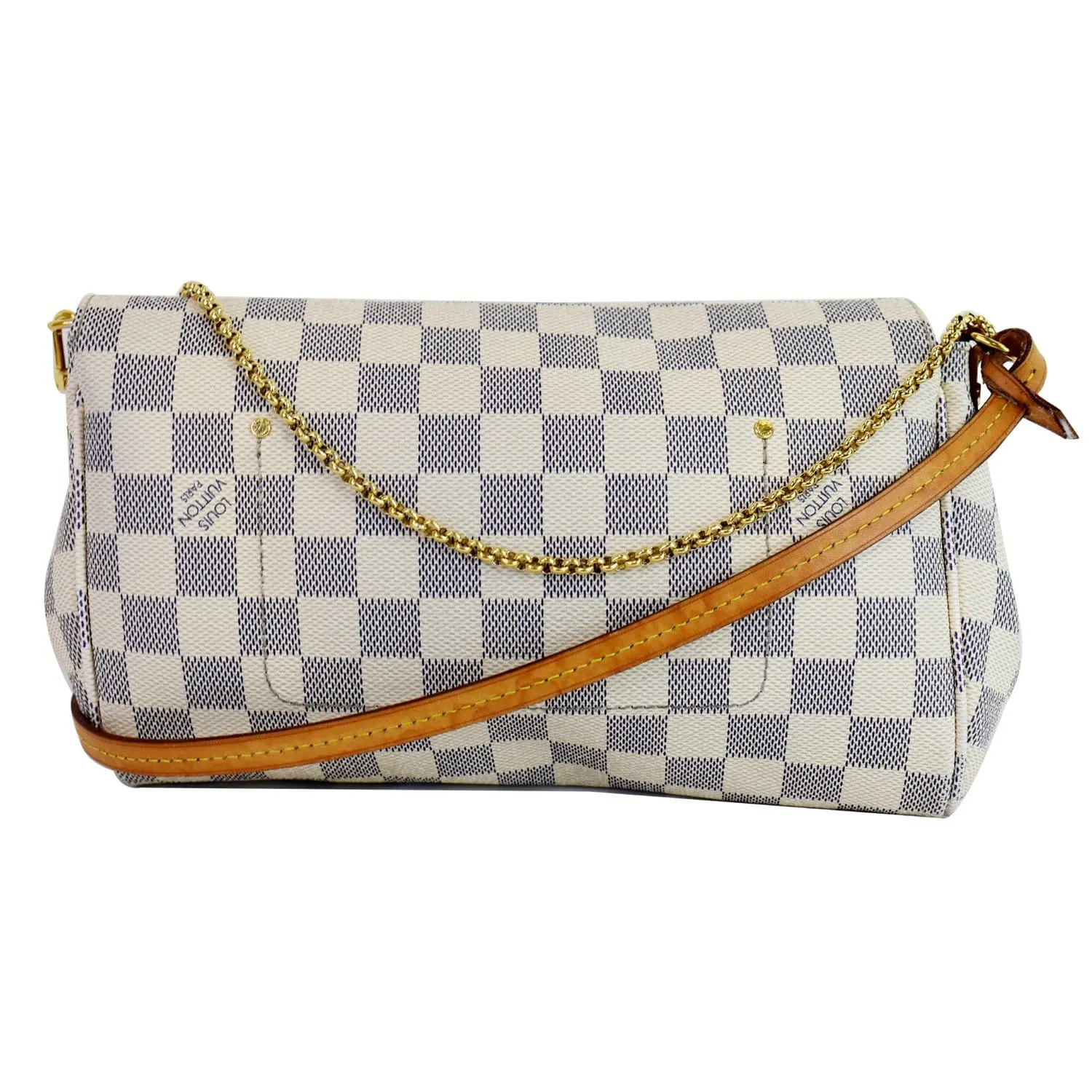 LOUIS VUITTON Favorite MM Damier Azur Crossbody Bag White