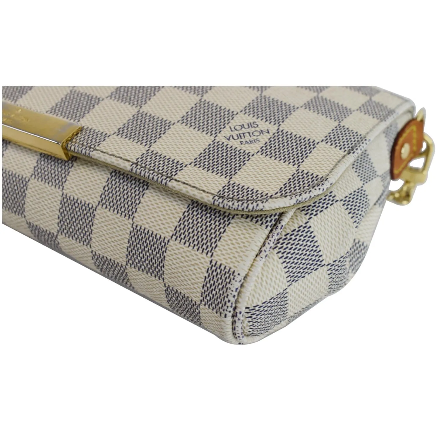 LOUIS VUITTON Favorite MM Damier Azur Crossbody Bag White