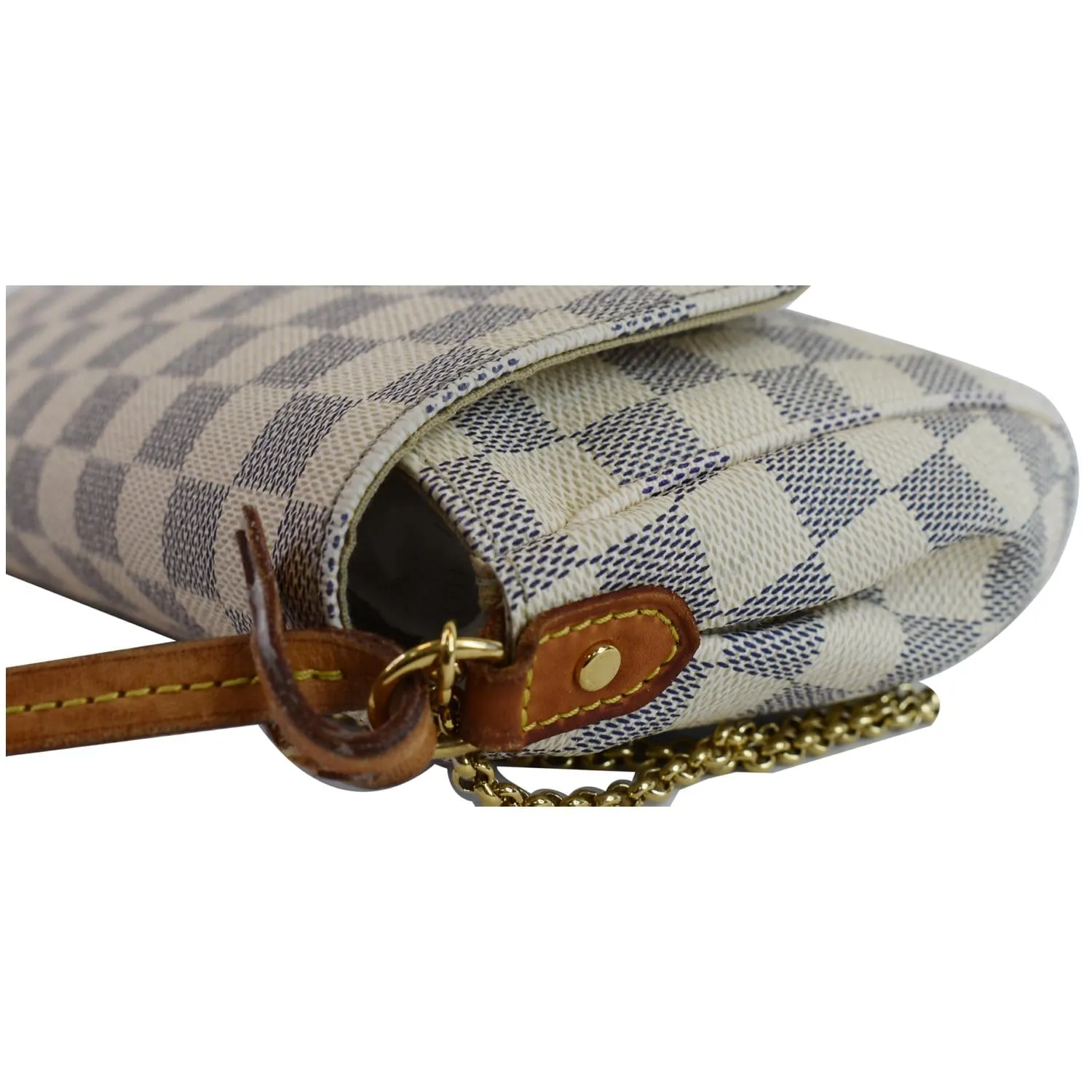 LOUIS VUITTON Favorite MM Damier Azur Crossbody Bag White