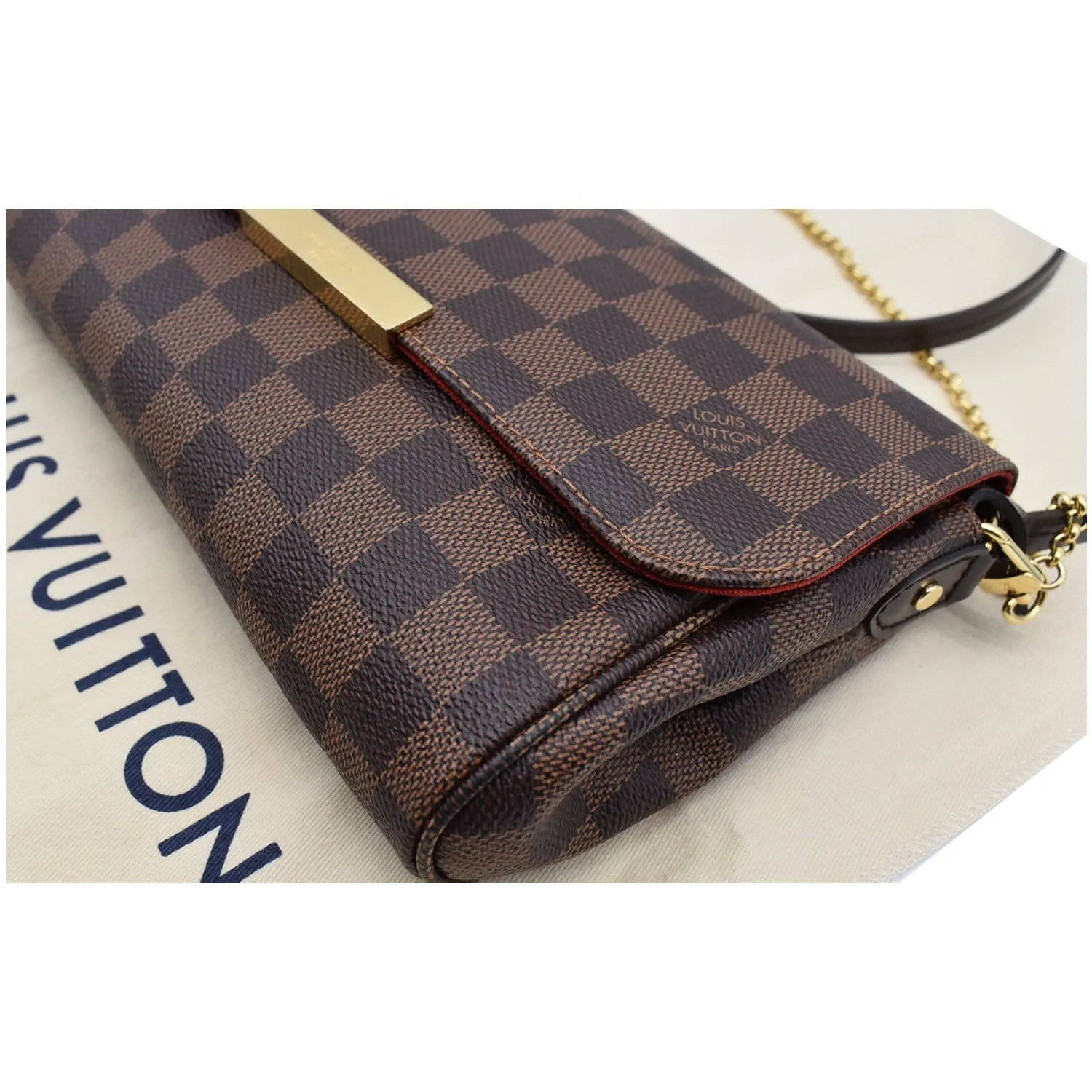 LOUIS VUITTON Favorite MM Damier Ebene Crossbody Bag Brown