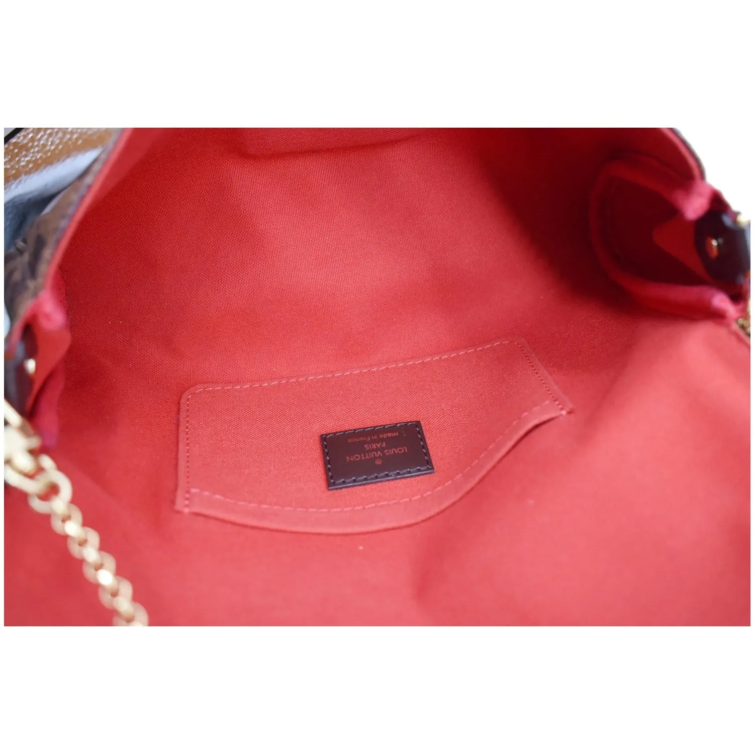 LOUIS VUITTON Favorite MM Damier Ebene Crossbody Bag Brown