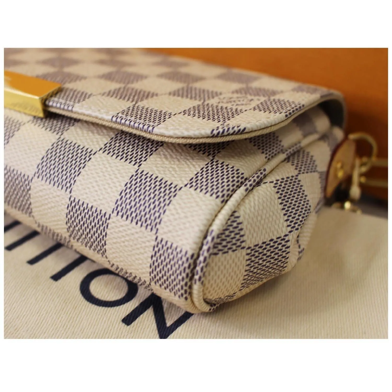 LOUIS VUITTON Favorite PM Damier Azur Crossbody Bag White