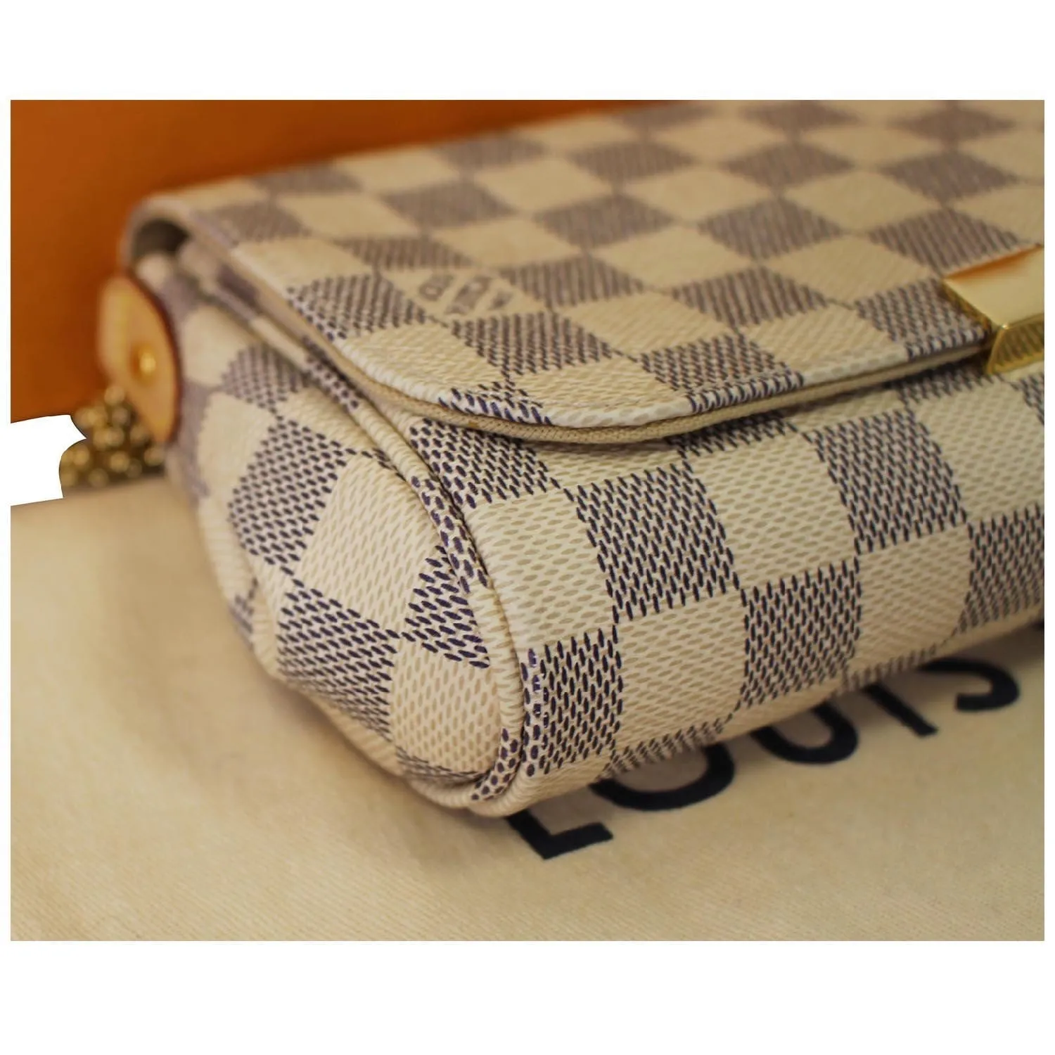 LOUIS VUITTON Favorite PM Damier Azur Crossbody Bag White