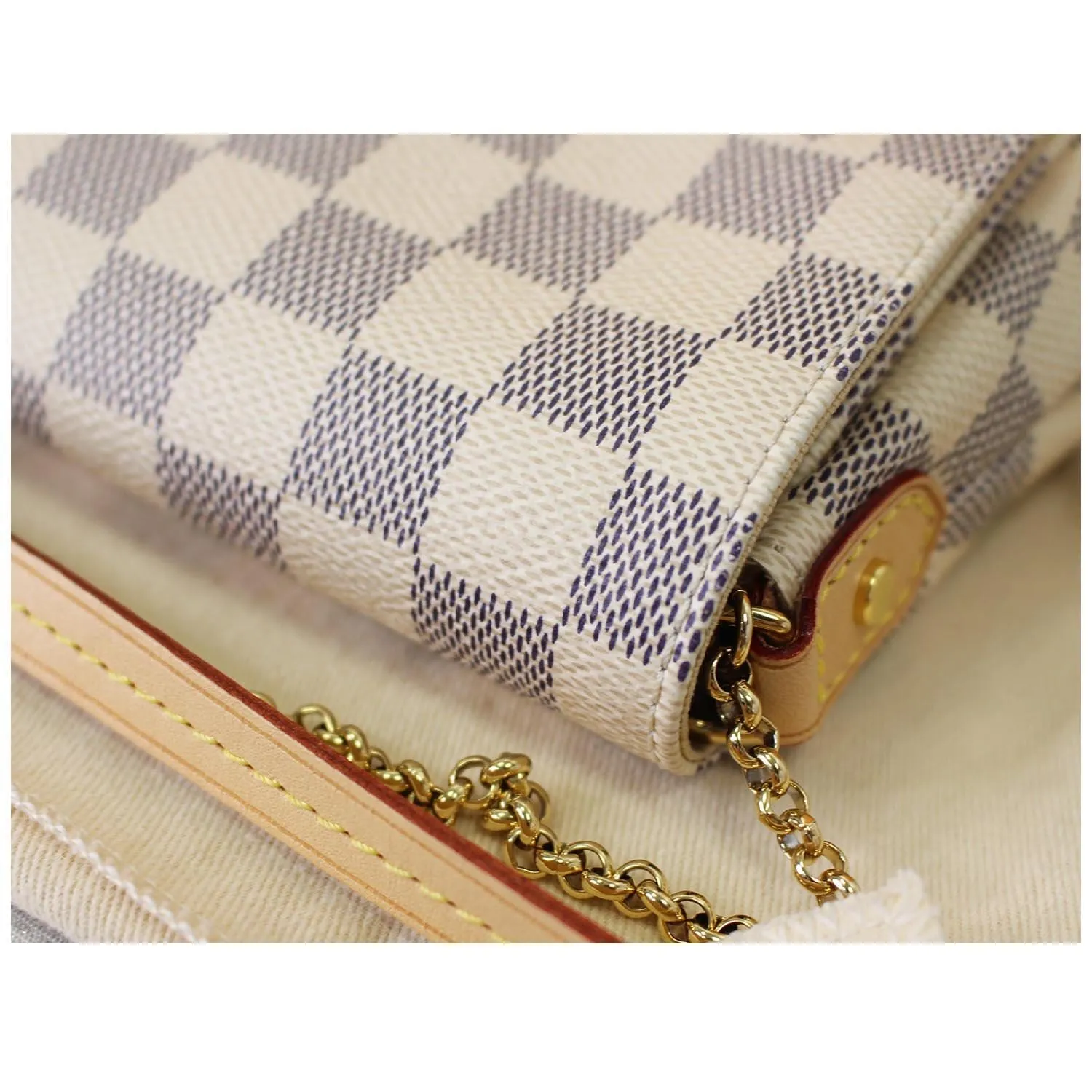 LOUIS VUITTON Favorite PM Damier Azur Crossbody Bag White