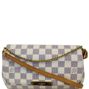 LOUIS VUITTON Favorite PM Damier Azur Crossbody Bag White
